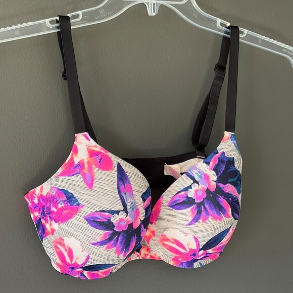 Victoria' Secret PINK Wear Everywhere Push-Up Padded Floral Bra Size 36D - Picture 2 of 5